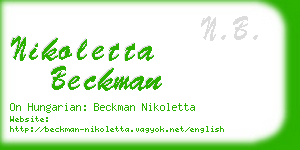 nikoletta beckman business card